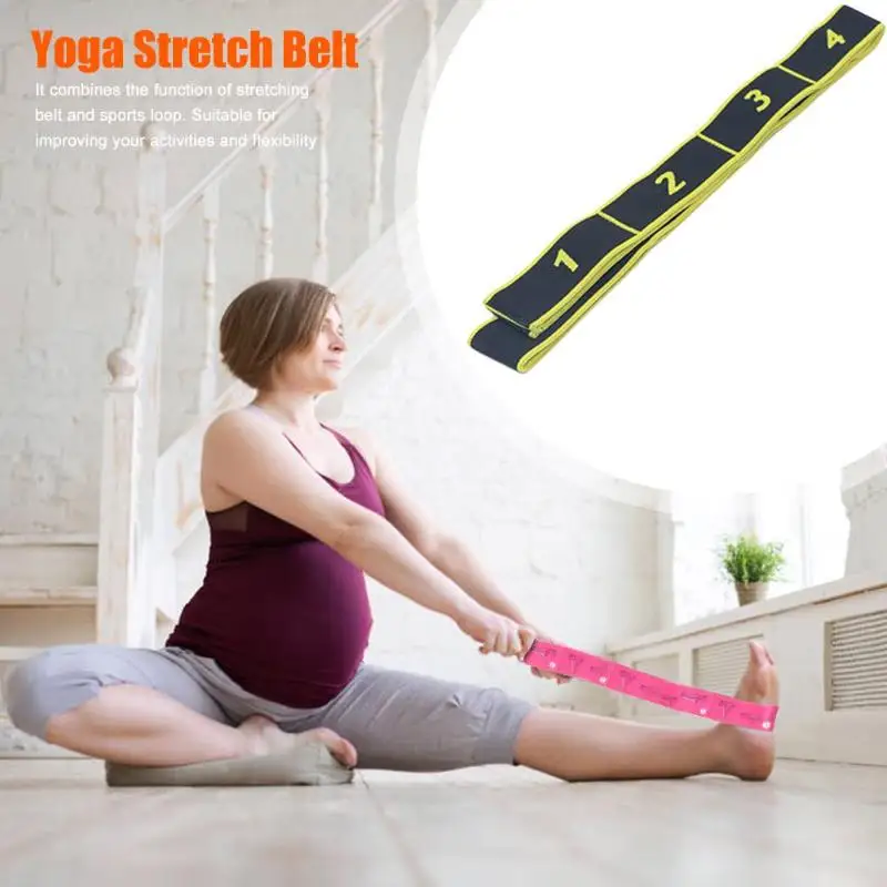 8 Grid Digital Position Elastic Fitness Band Yoga Latin Dance Stretch Belts Rubber Loop Elastic band for training  Fitness