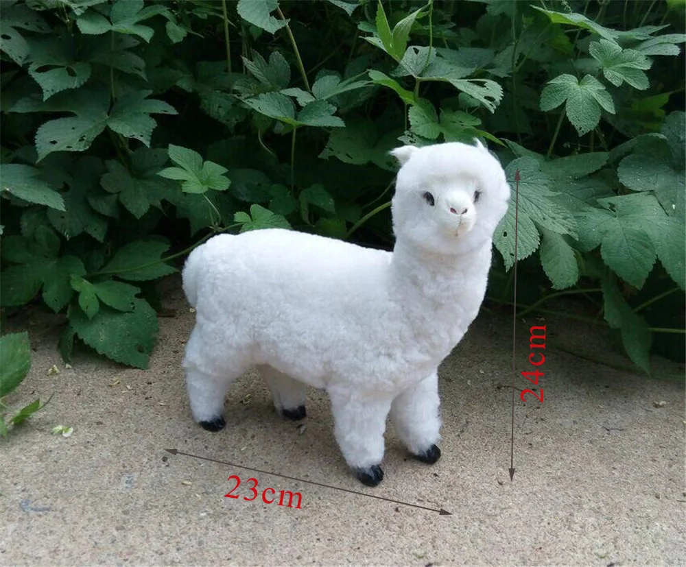 simulational animals white alpaca plush toy made of fur and polyethylene  sheep doll gift home decoration 1