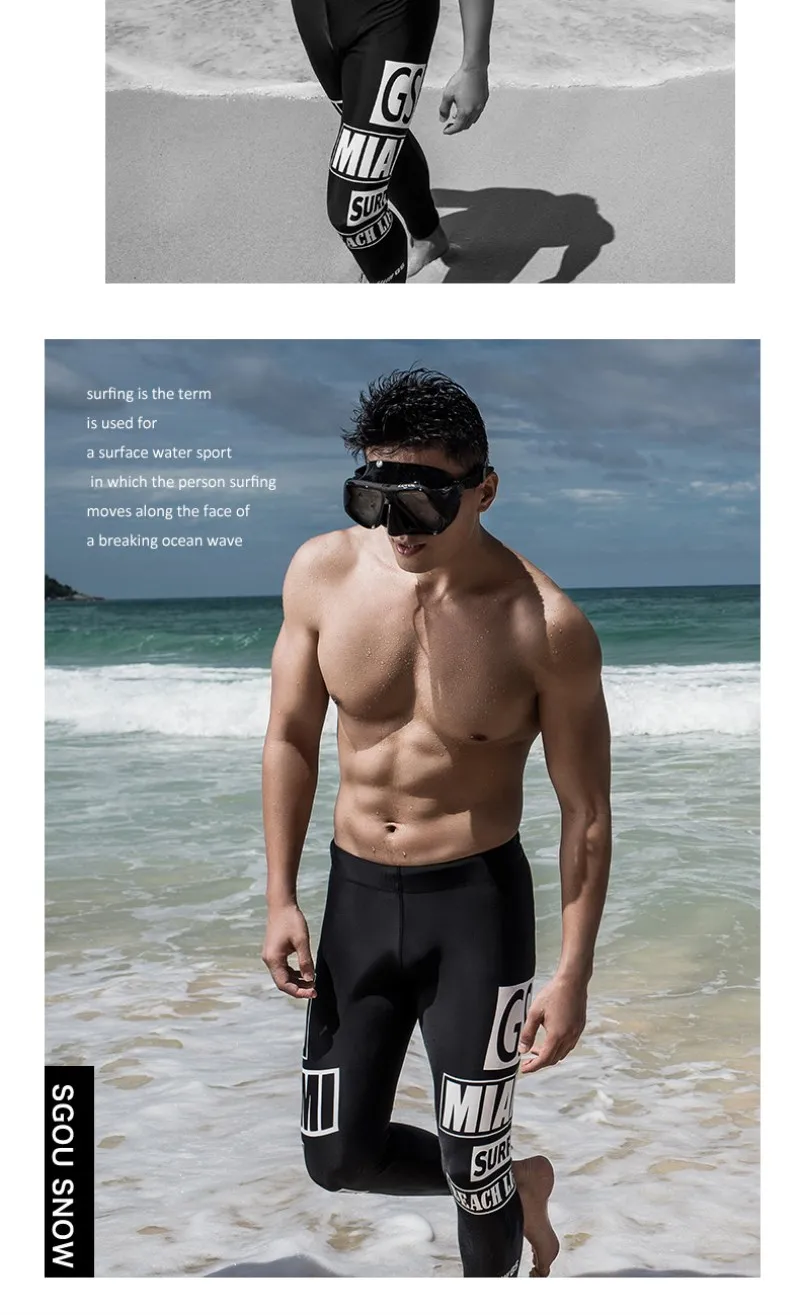 de mergulho de alta elasticidade troncos de natação rash guard