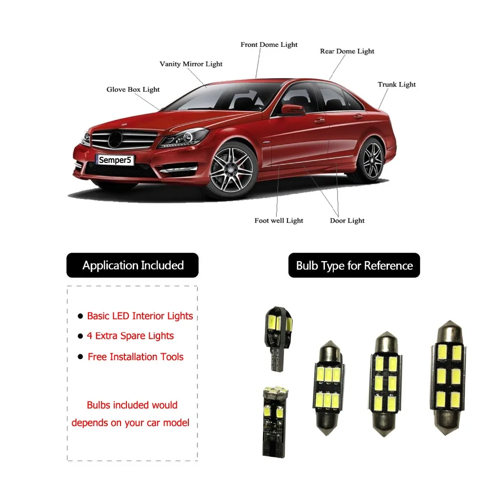 22pcs white for Audi A4 S4 B8 avant wagon LED lamp Interior Light Kit 09-15