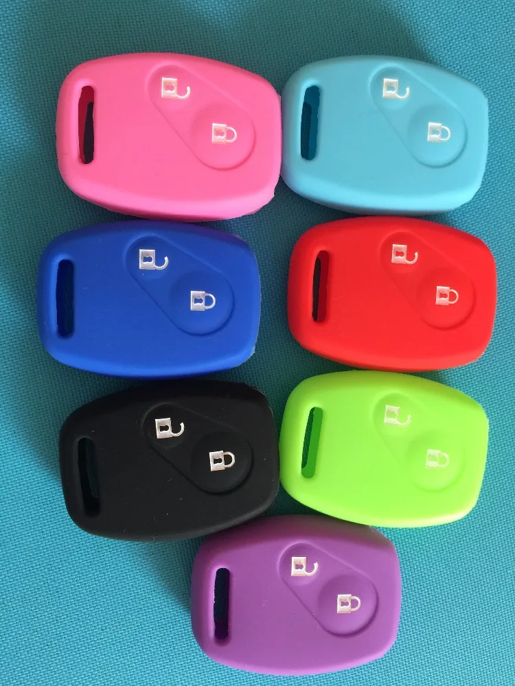 Key Case Key Case Cover Car Key Shell Remote Control Case Cover New Colorful 2 Buttons Silicone Skin Case Cover FOB For Honda CIVIC JAZZ Pilot Accord CR-V Car Styling Remote Key Shell Parts