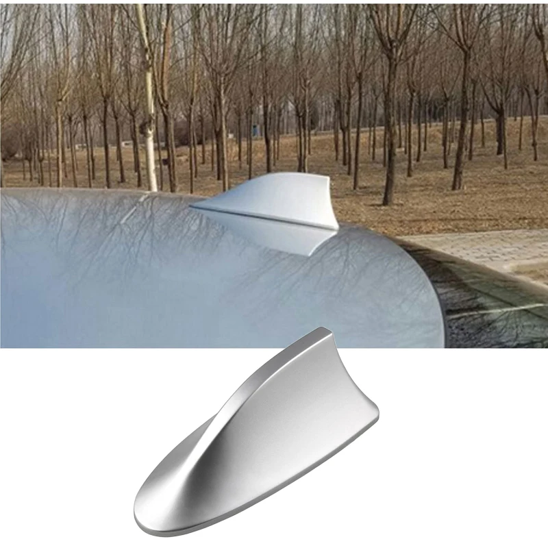 

1 PC Car Styling Shark Fin Antenna Car Roof Stickers Refitting Cover ABS Styling Car Accessory Silver