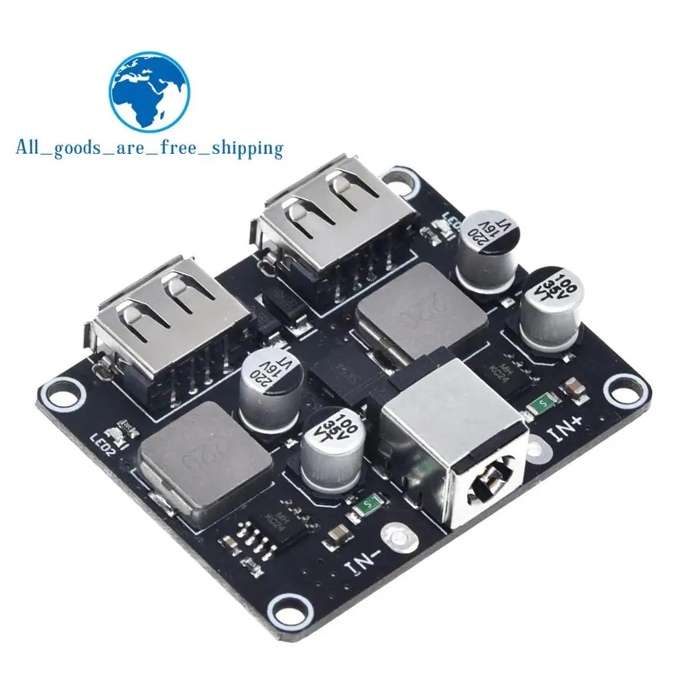 

Dual 2 Double USB Fast Charger Buck Module Input 6V- 30V Single Port 24W Support QC2.0 QC3.0 QC 2.0 3.0 Car Vehicle Board