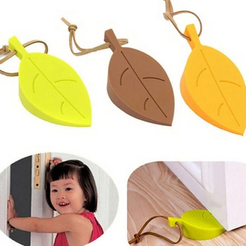 

Leaf Style Door Stopper Silicon Doorstop Safety For Baby Home Decoration 4 Colors Door Holder Pratical Window Stop