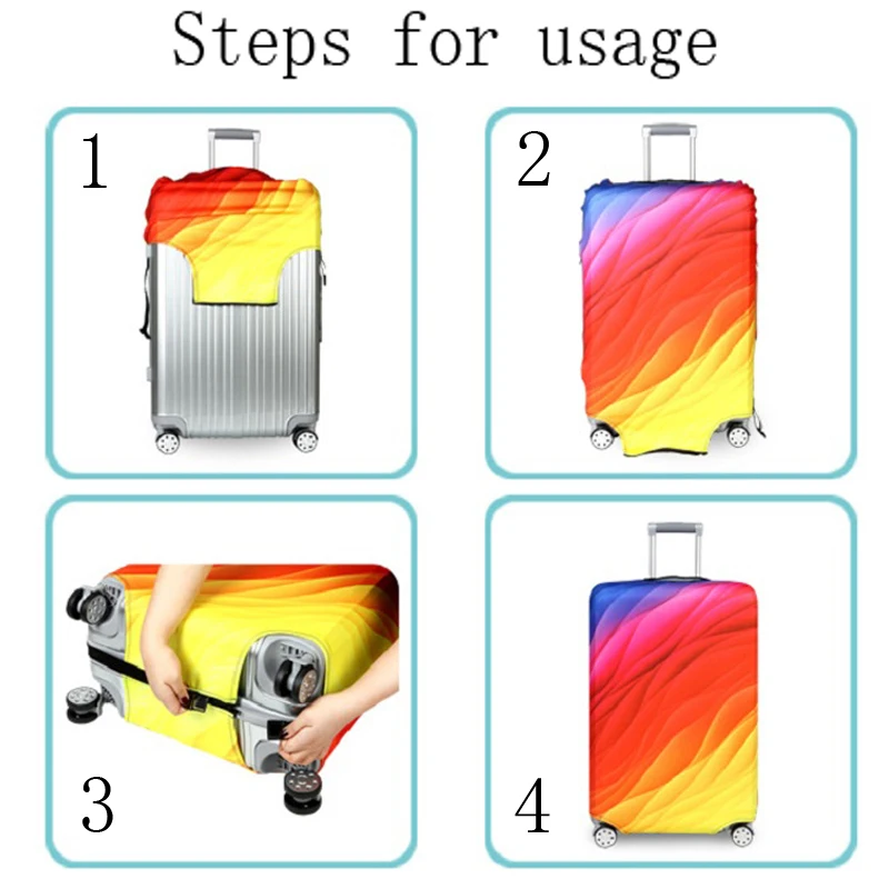 Красочный Узор чемодан Эластичный Защитный чехол на чемодан Чехлы дорожные аксессуары 18 до 32 дюймов дорожная тележка чемодан чехол