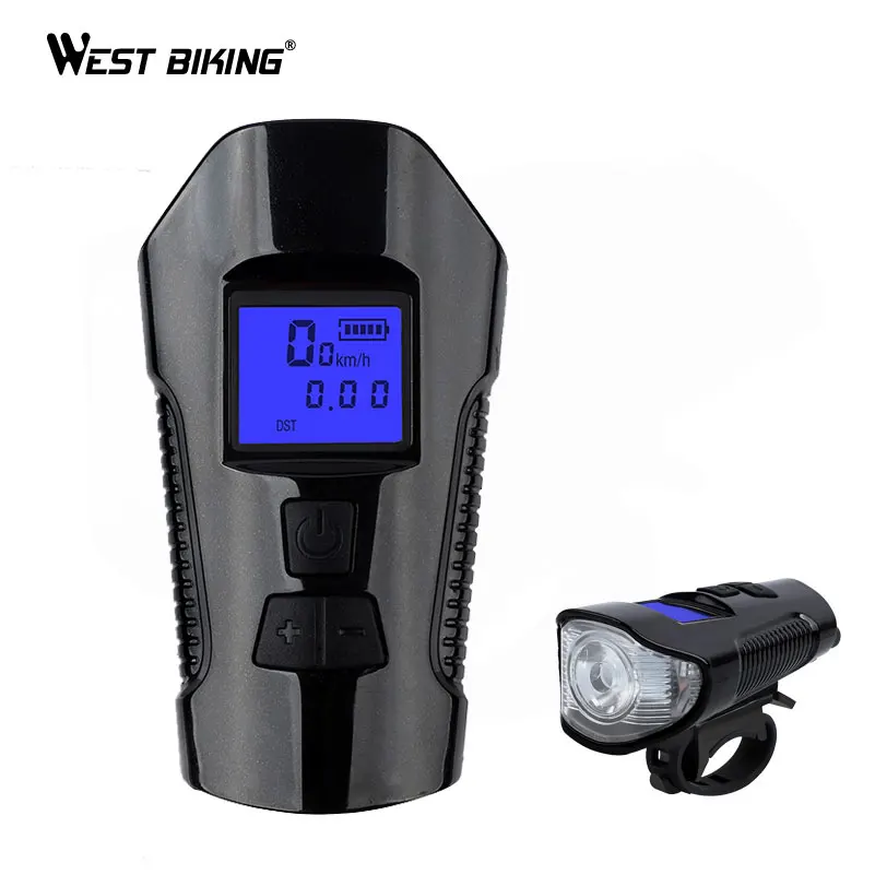 

WEST BIKING Bike Computer Wired Cycling Stopwatch Odometer Bike Light & Bell Multifunction Bicycle Accessories Bicycle Computer