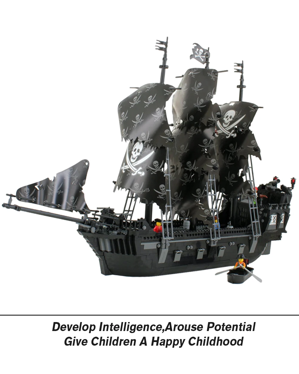 Блоки-кирпичики пиратский корабль с небольшой лодки 6 куклы парусник пушки высокое качество подарок игрушечные лошадки детей техника Kazi 87010