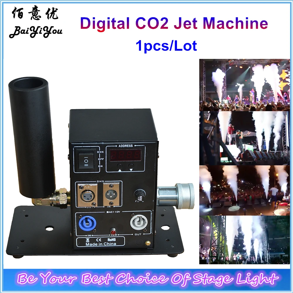 

1xDigital Single Pipe Nozzle Cylinder CO2 Jet Machine Disco DMX Switchable Powercon Co2 Cryo Jet Fog Smoke Stage Effect Machine