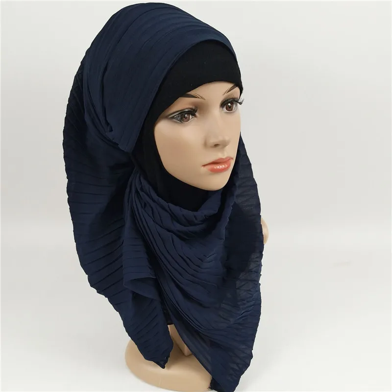 Мусульманские женщины пузырьковый жатый шифон хиджаб шарф foulard femme musulman шали исламский головной платок одежда hijabs