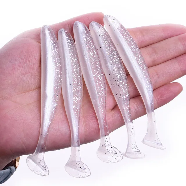 Proleurre Shad Worm Soft Bait 95mm 75mm 50mm T Tail Jigging Wobblers Fishing Lure Tackle Bass Pike Aritificial Silicone Swimbait I