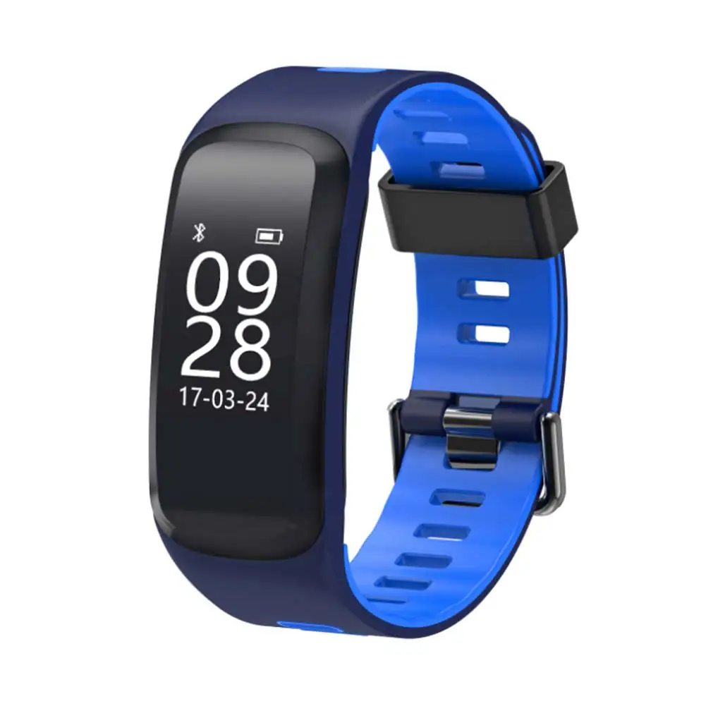 Синий Для мужчин и женщин Smartband Водонепроницаемый Шагомер трекер сердечного ритма кровяное давление кислородный фитнес-Браслет Смарт-часы GT66 - Цвет: Синий