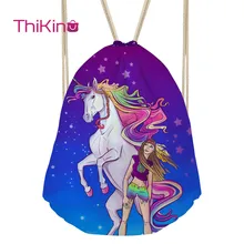 Thikin рюкзак с единорогом для подростков, Детский Повседневный мешок, мини, для малышей, софтбэк, пляжная сумка со шнурком для девочек