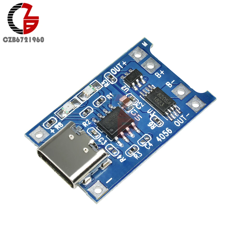 Зарядная плата для литиевых батарей типа C TP4056 18650 5 в 1 А USB модуль защиты зарядного