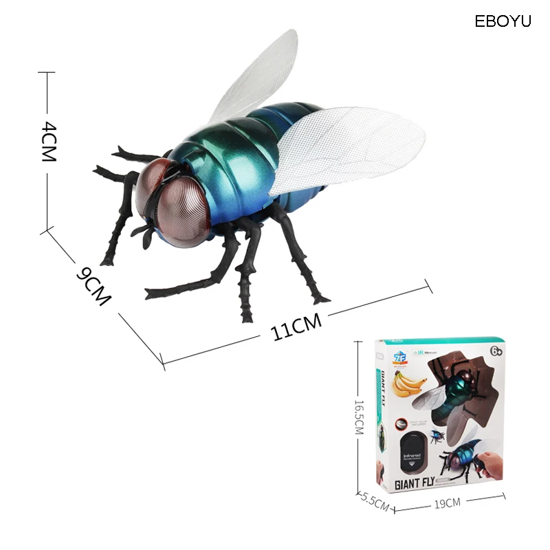 EBOYU Infrared RC Fly Bee Kids Infrared Ray Remote Control Flies Realistic Fake Fly Animal Funny RC Prank Joke Scary Trick Toys 4