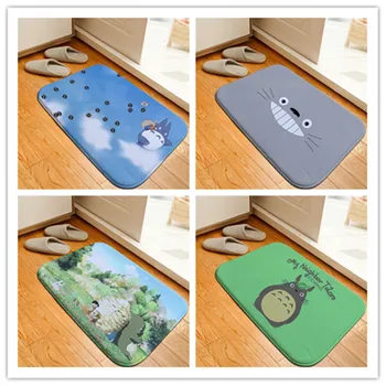 

Cartoon Totoro Printed Floor Mats Anti-slip Rugs Anime Pattern Figure Carpets Welcome Doormat Bathroom Carpet Kitchen Mat