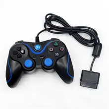 25 штук/партия, проводной джойстик/геймпад для PS2 контроллер для Sony Playstation 2 Джойстик двойной вибрации игровой коврик