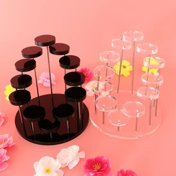 

2 Pieces Acrylic Jewelry Ring Stand Display Organizer Holder Turnable Tray