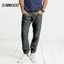 SIMWOOD 2017 Herbst Beiläufige Haremhosen Männer 100% Reinem Leinen Dünne Kordelzug Casual Knöchellangen Hosen KX5556