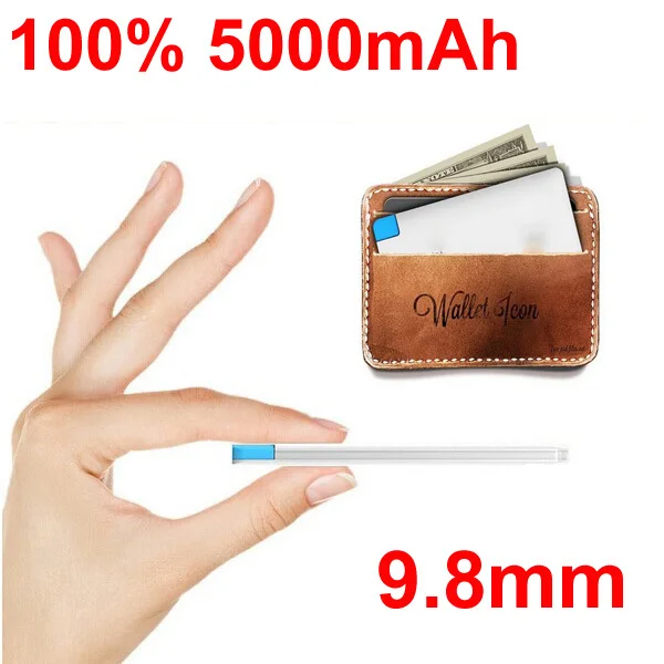 Powerbank Mini Credit Card 5000mAh Universal Portable Charger External Backup Power Bank for Samsung Xiaomi HTC Android iPhone 6