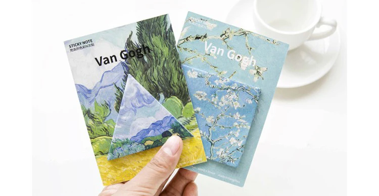 4pcs/lot Van Gogh memo pads Geometry Sticky Note Post It Starry night guestbook stickers Stationery Office School supplies 01927