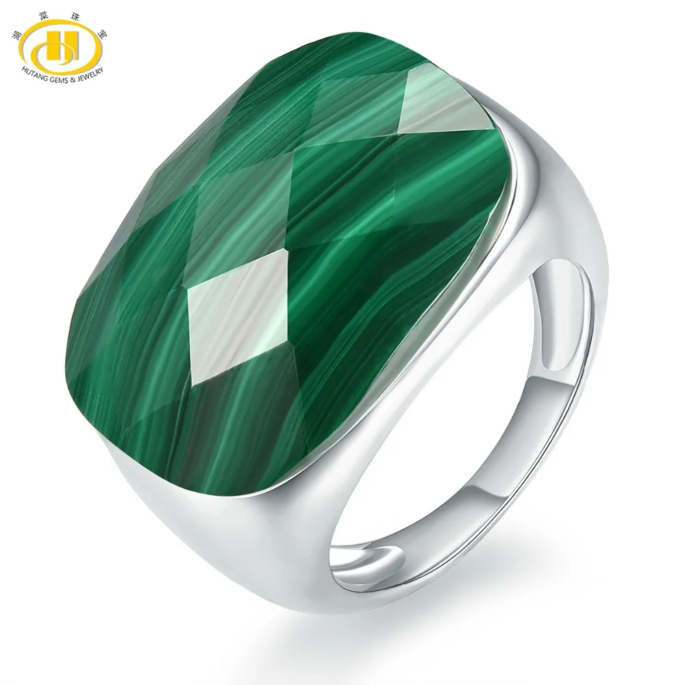 Hutang Malachite Engagement Rings Checkerboard Cut Natural Gemstone Solid 925 Sterling Silver Ring Men Women Fine Stone Jewelry Hutang Malachite Engagement Rings Checkerboard Cut Natural Gemstone Solid 925 Sterling Silver Ring Men Women Fine Stone Jewelry