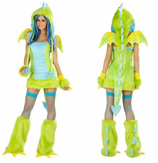 Free Shipping sexy costumes halloween fancy dress women Dinosaur AC009 on