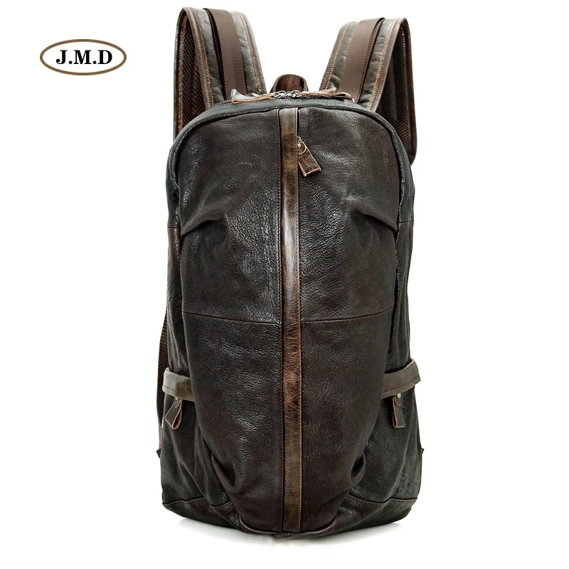

J.M.D Genuine Leather Unique Design Rucksack Unisex Fashion Backpack Unique Design Backpack School Bag Travel Bag 7340Q