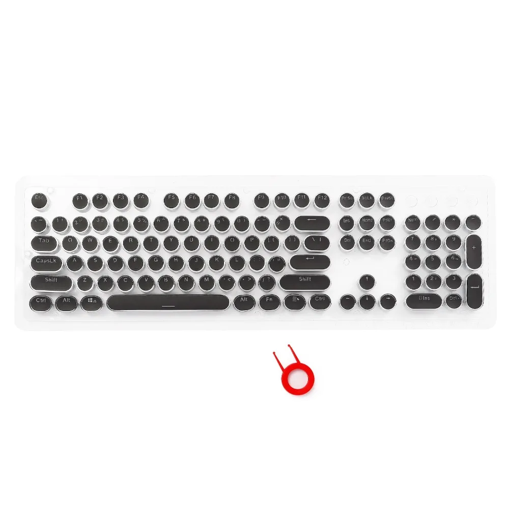 Máquina de Escrever Keycaps para Teclado Mais Novo Steampunk Mecânico Retroiluminado Redondo Double-shot Abs Chave Boné 104 Teclas 2020
