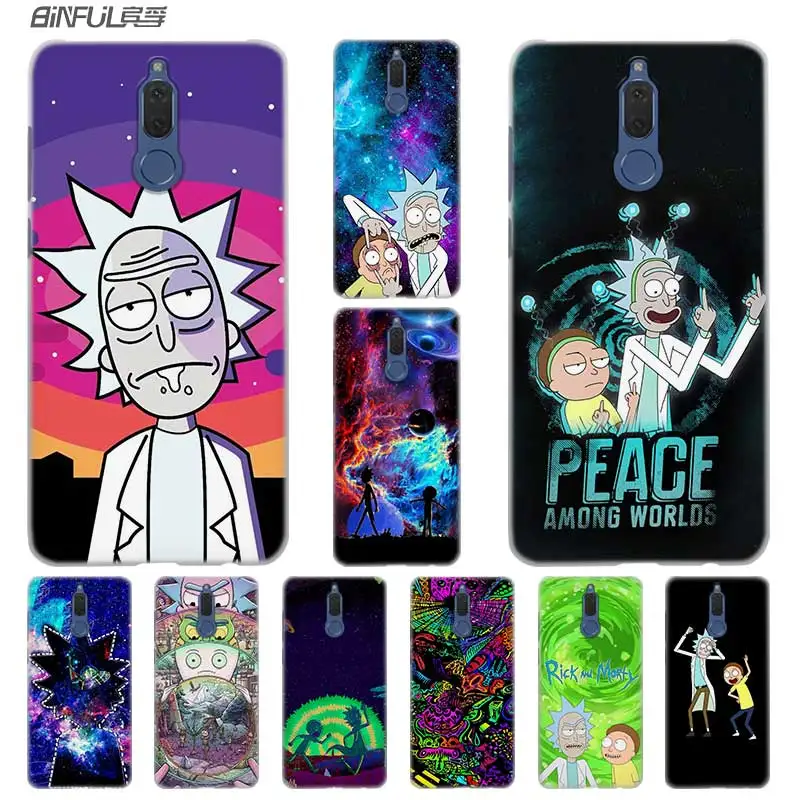 

BINFUL Fashion Transparent hard phone case cover for Huawei Mate 7 8 9 S 10 20 Pro Lite X rick and morty