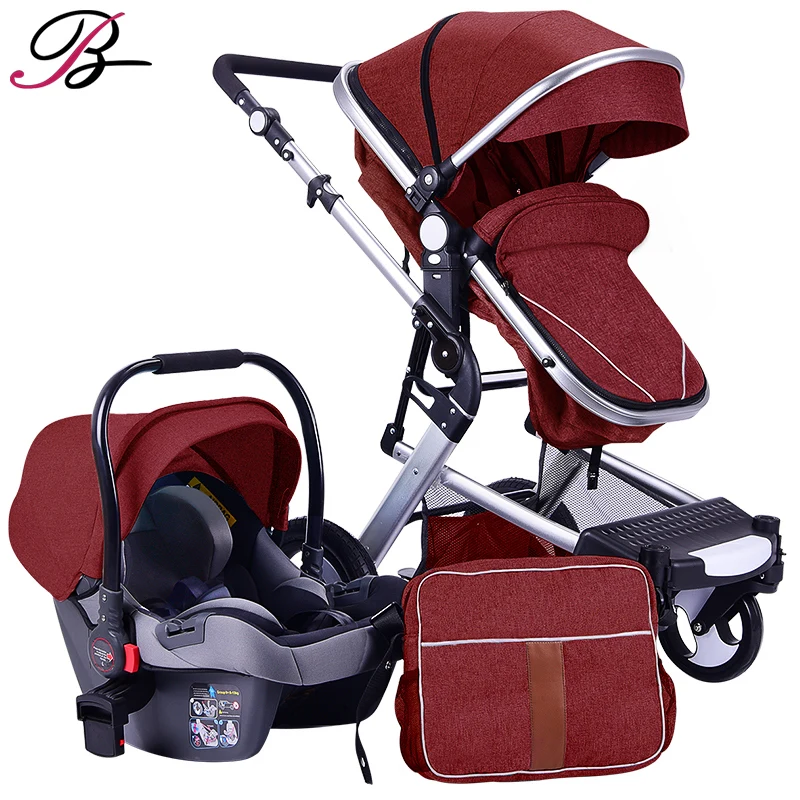 

High Landscape Buggies Against The Explosion-proof Baby Cart Sitting Lying Flat Folding baby stroller 3-in-1