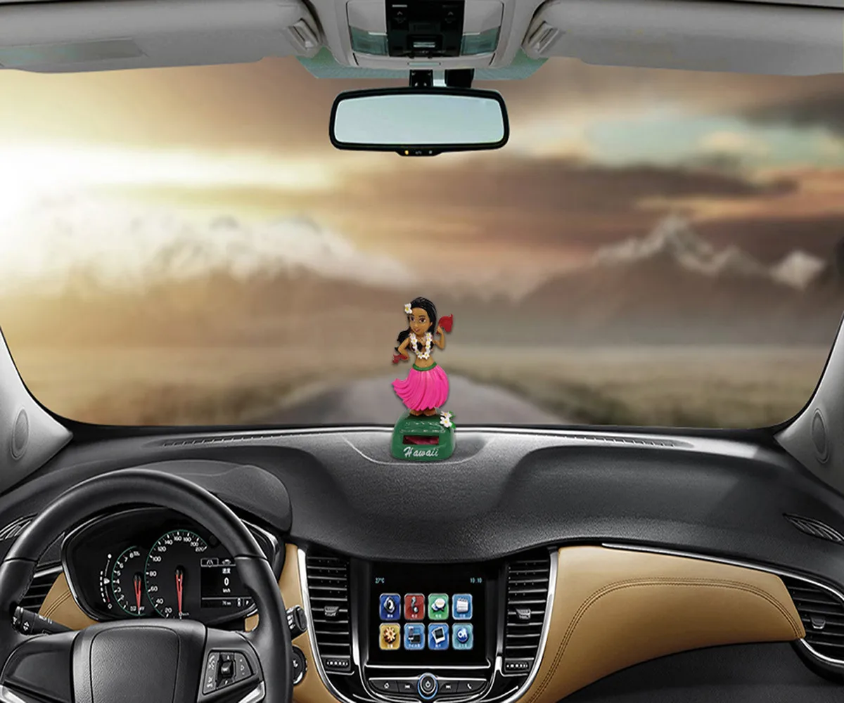 Гавайский автомобиль для девочек на солнечных батареях, танцующий животное, качающийся анимированный качающийся танцор, автомобиль, дропшиппинг - Название цвета: Черный