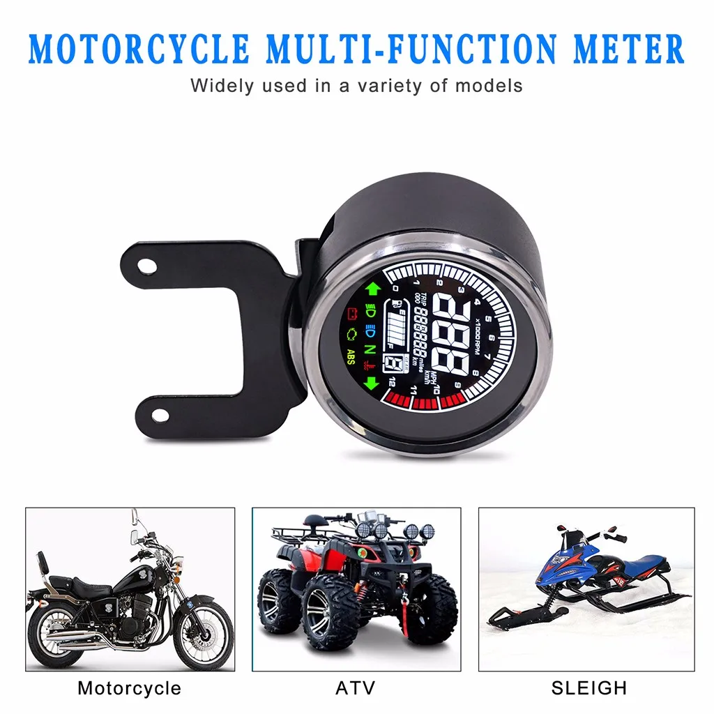 

retro Motorcycle LCD digital speedometer gauge panel motorcycle oil gauge LED odometer Instruments 12000rpm Speed Meter