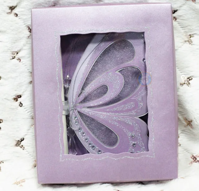 one piece sample purple elegant butterfly wedding invitations and blank scroll invitations