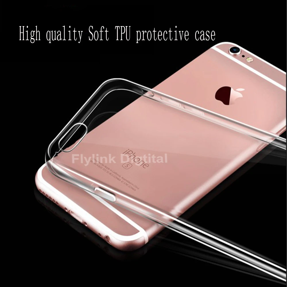 Ультратонкий Мягкий защитный чехол из ТПУ для iPhone 5 6 7 прозрачный телефона s 8 Plus X