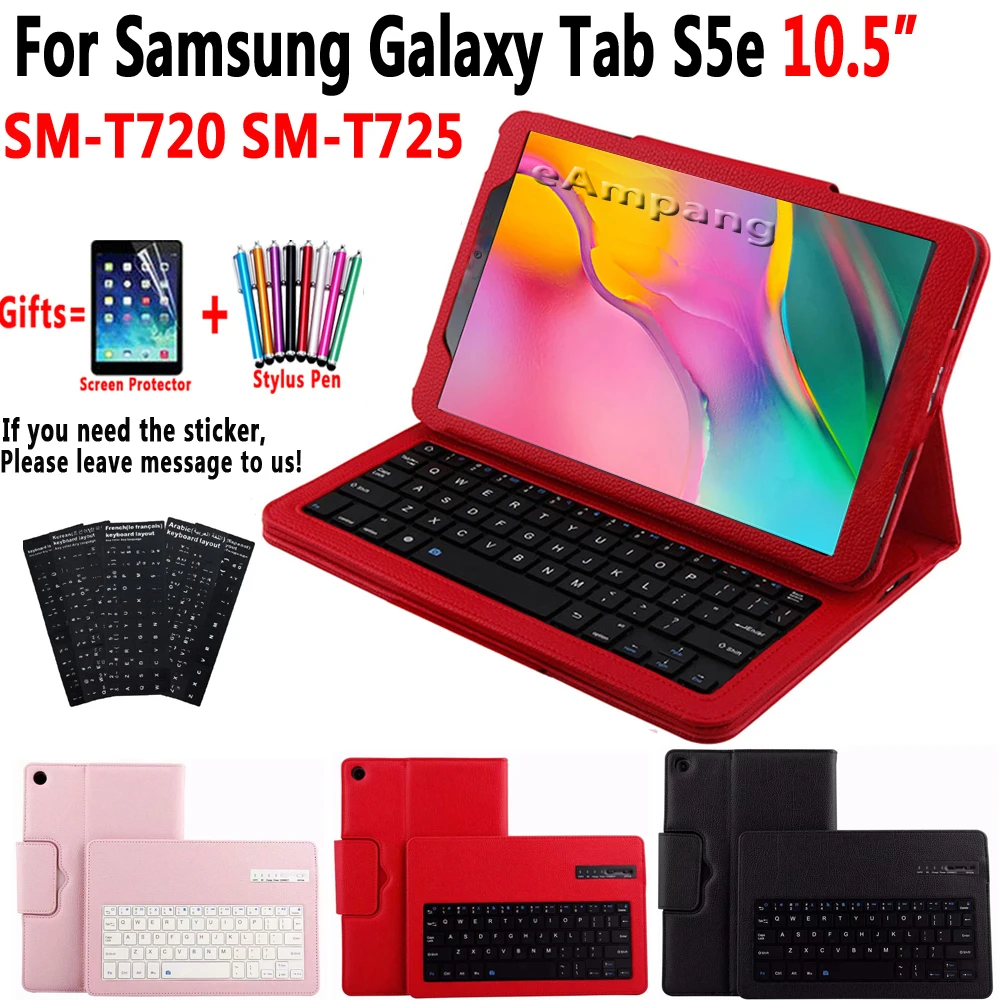 Кожаный чехол с Bluetooth клавиатурой для Samsung Galaxy Tab S5e 10 5 2019 SM T720 T725 клавиатуры Чехол +