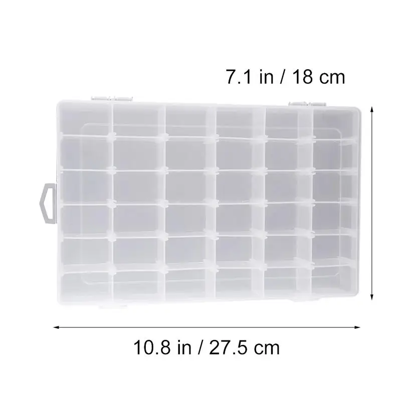 

WINOMO 1pc Durable Jewelry Box Organizer Portable 36-Grid Storage Container Jewelry Organizer For Home Bedroom