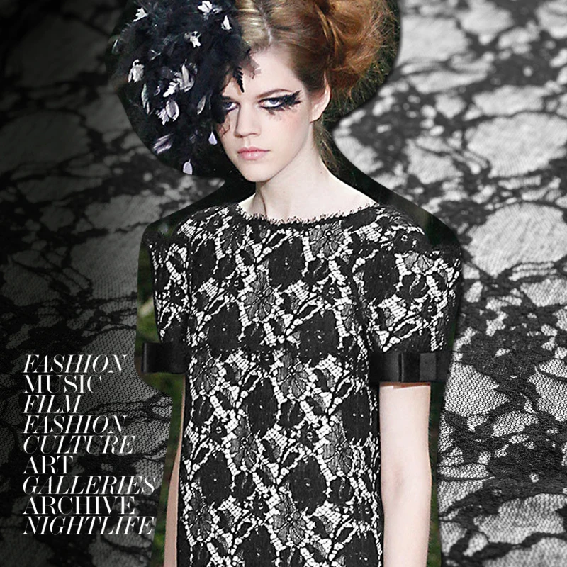 

Free Shipping! F sexy little black Bai Shuyuan bare skin like a wonderful composite hollow thin wool fabric lace couture dress