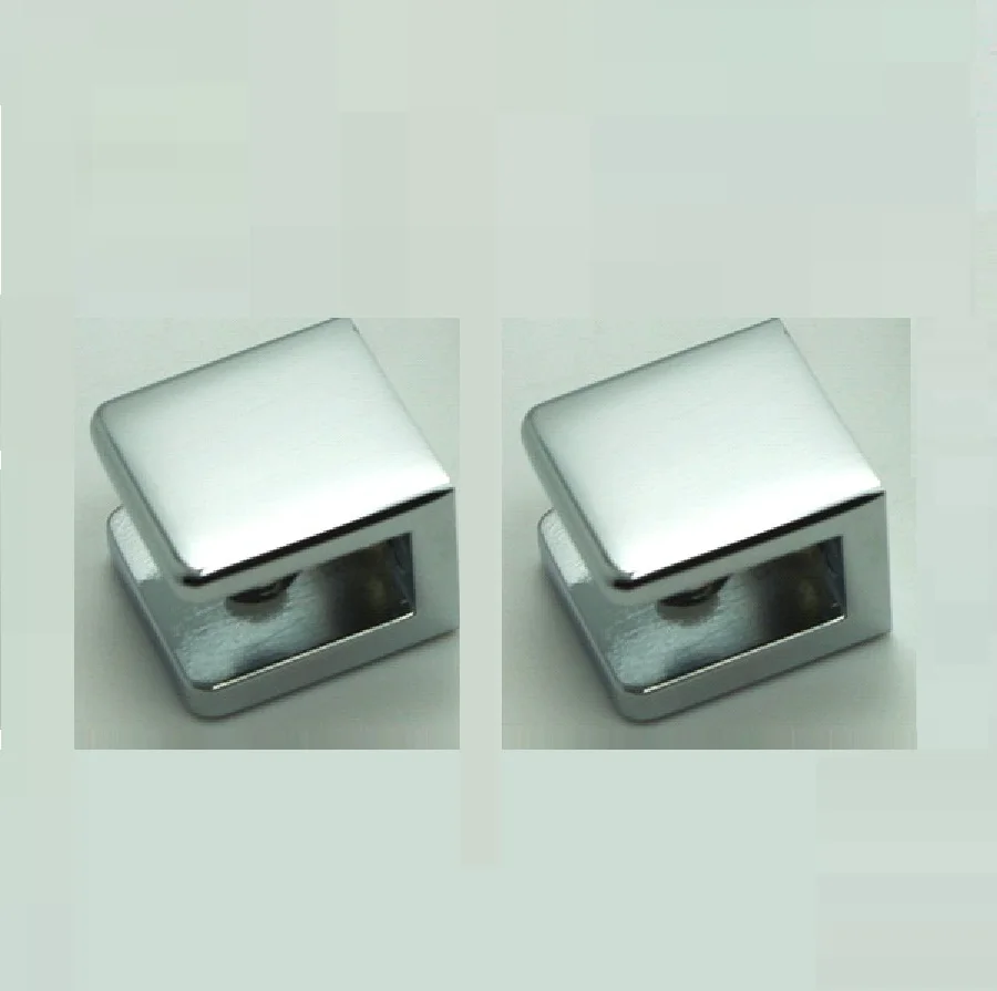 Pack of 2 Chrome No Drill Fixed Panel Glass U Clamp for 6mm 10mm Glass
