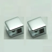 Pack of 2 Chrome No-Drill Fixed Panel Glass U Clamp for 6mm ~10mm Glass, Brass Shower Glass Hardware
