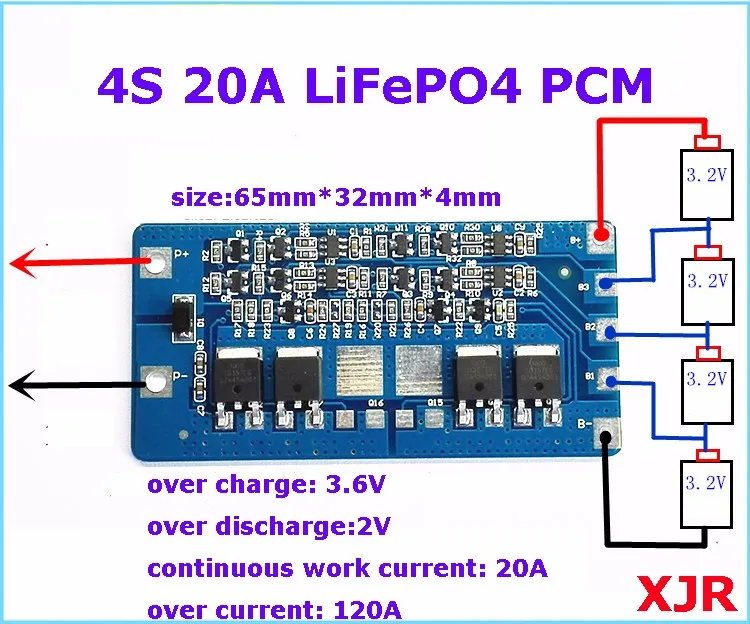 2 шт/много 4S 20A LiFePO4 BMS/PCM/PCB плата защиты батареи для 4 пакетов 18650 lifepo4 батареи