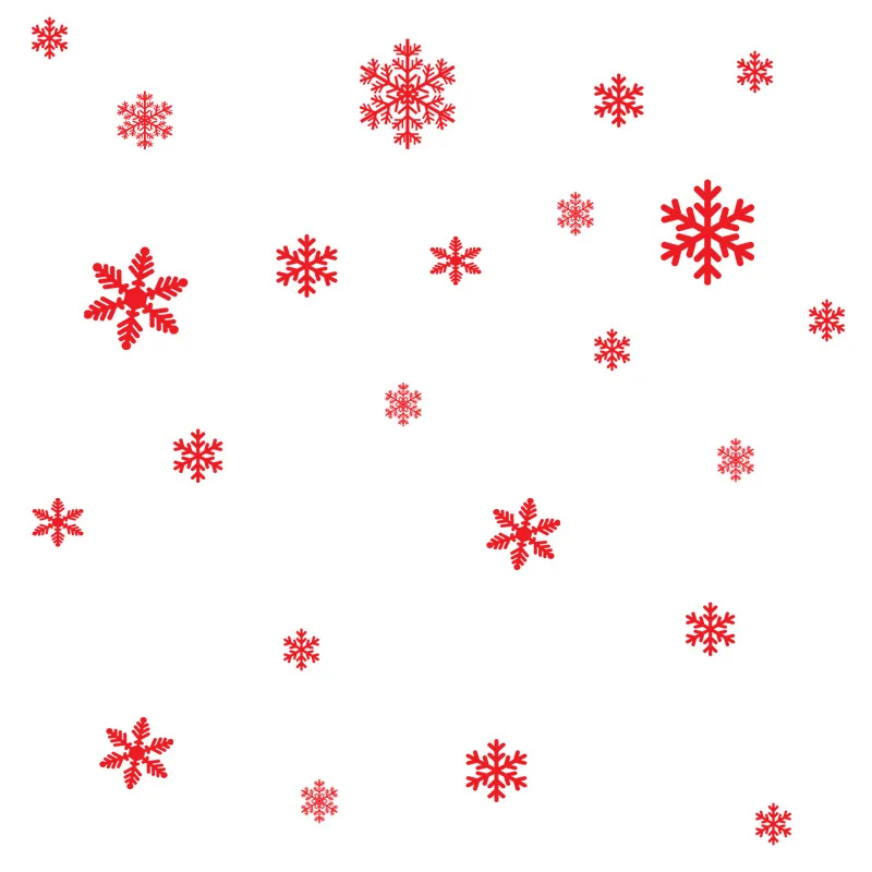 27 шт./лот, Рождественская Снежинка, наклейка на окно, зимняя Наклейка на стену, детская комната, рождественские украшения для дома, Новогодняя наклейка s - Цвет: Красный