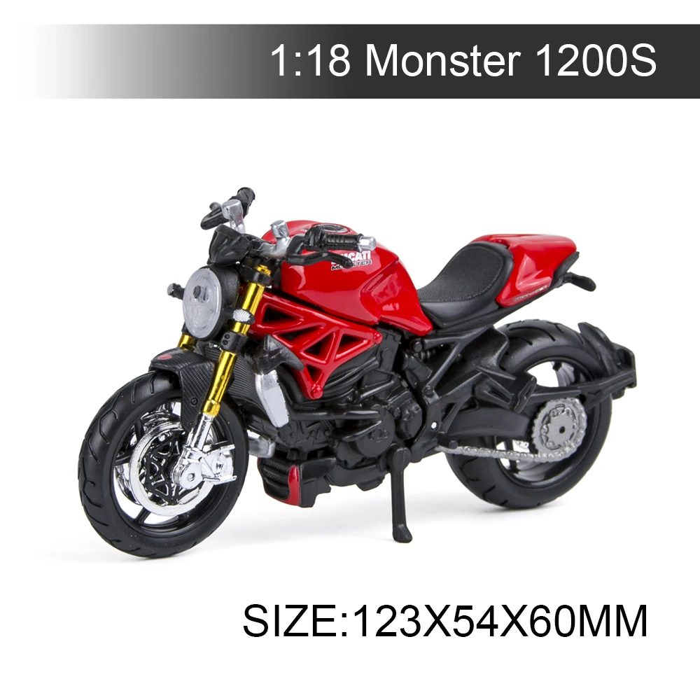 Maisto 1:18 модели мотоциклов Ducati 1200S Red Diecast Moto миниатюрные Гоночные Игрушки для
