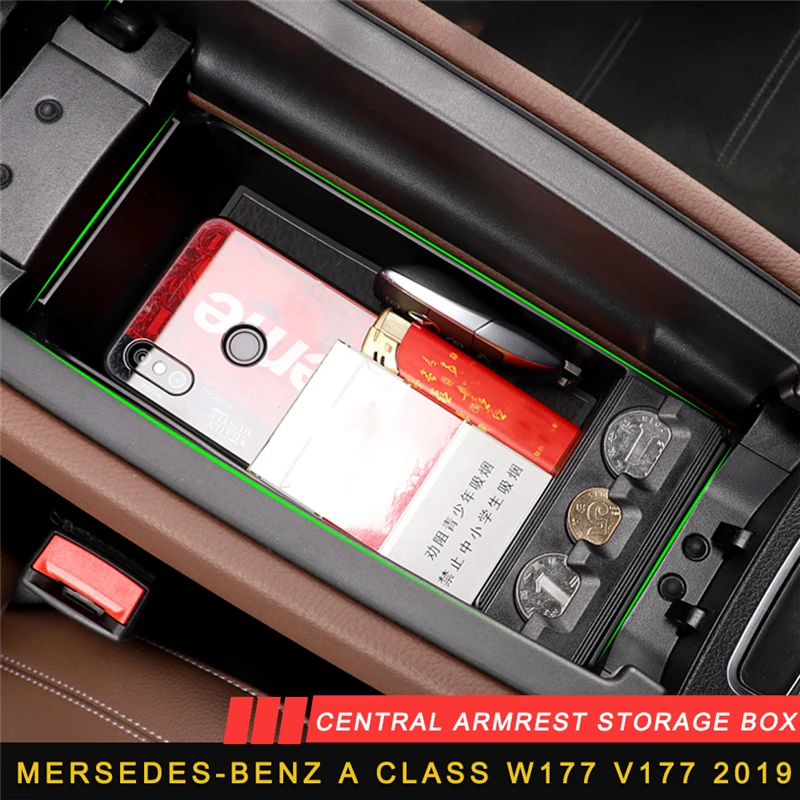

For Mersedes-benz A Class W177 V177 2019 Auto Car Central Armrest Storage Box Trim Accessories