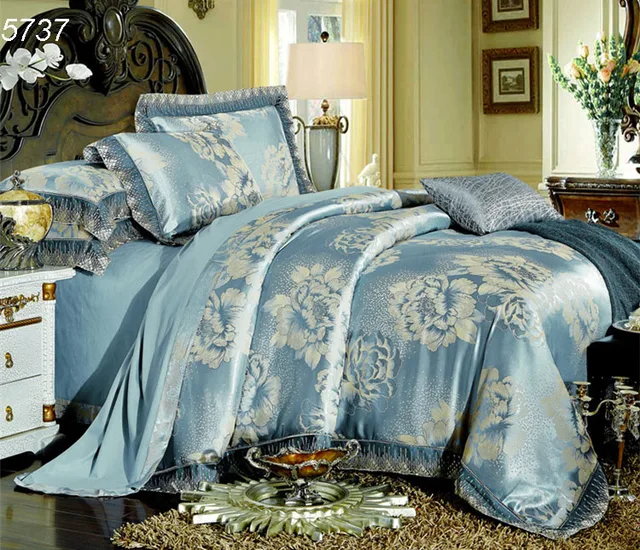 luxury yellow golden Modal silk bedding set duvet cover bed sheet