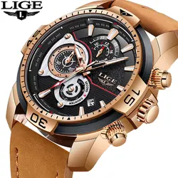 Relojes 2019 для мужчин часы LIGE модные повседневное кожаный ремешок Кварцевые для мужчин часы лучший бренд класса люкс Relogio Masculino Best подарок для