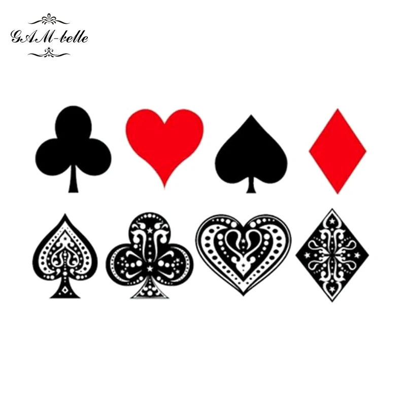 Tattoo Stickers Poker Pampory Spades Realistic Men And Women ...