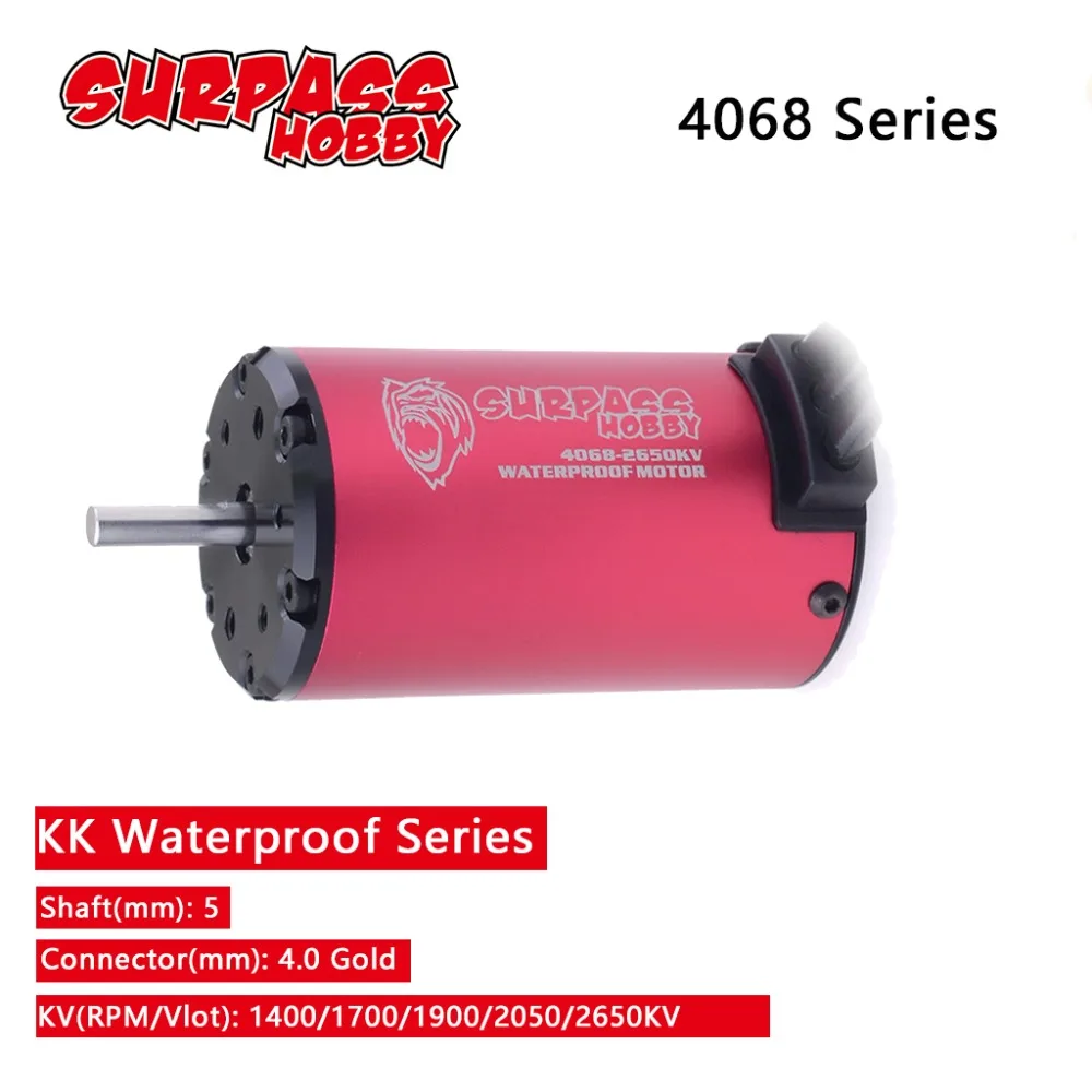 

SURPASSHOBBY KK 4068 1400KV 1700KV 1900KV 2050KV 2650KV Waterproof Brushless Motor for RC 1/8 Drift Racing Off-road Climbing Car