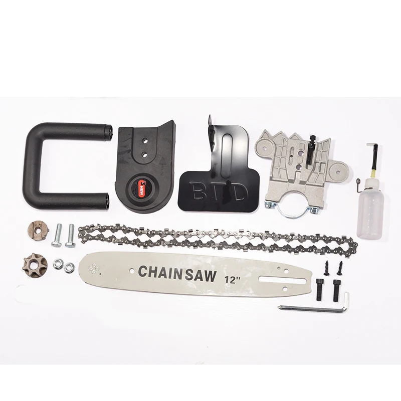 11.5/12 Inch Chainsaw Bracket Changed 100 125 150 Electric Angle Grinder M10/M14/M16 Into Chain Saw Woodworking Power Tool Sets