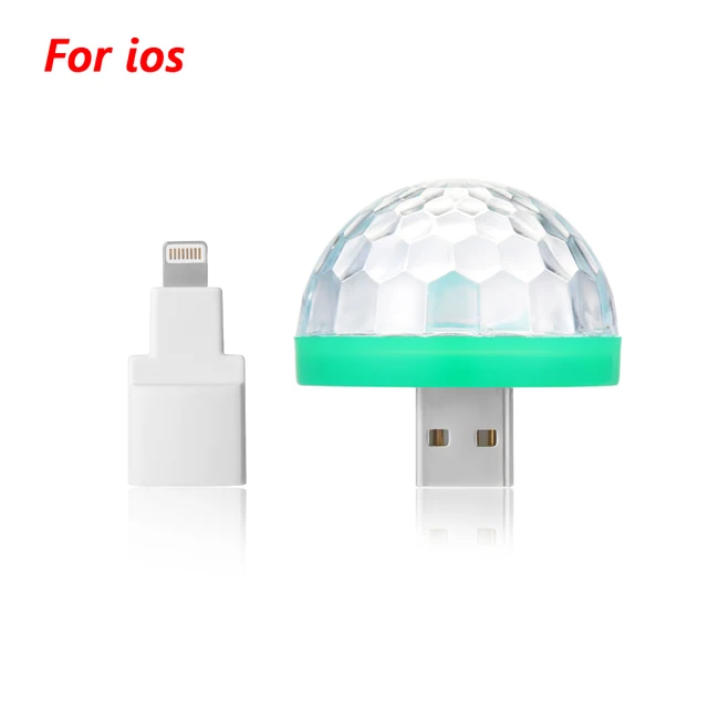 Mini USB LED Mushroom Light For Car Party Color Music Disco Magic Ball Stage UK