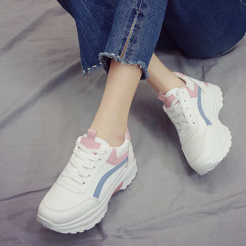 Женская Повседневная обувь из замши на платформе белые кроссовки Chaussure Femme весна